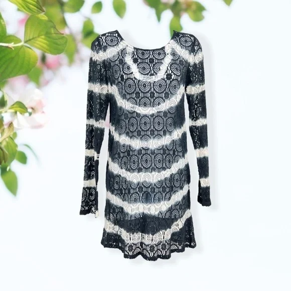 RAGA | Dresses | Raga Navy And White Tie Dye Crochet Dress | Poshmark